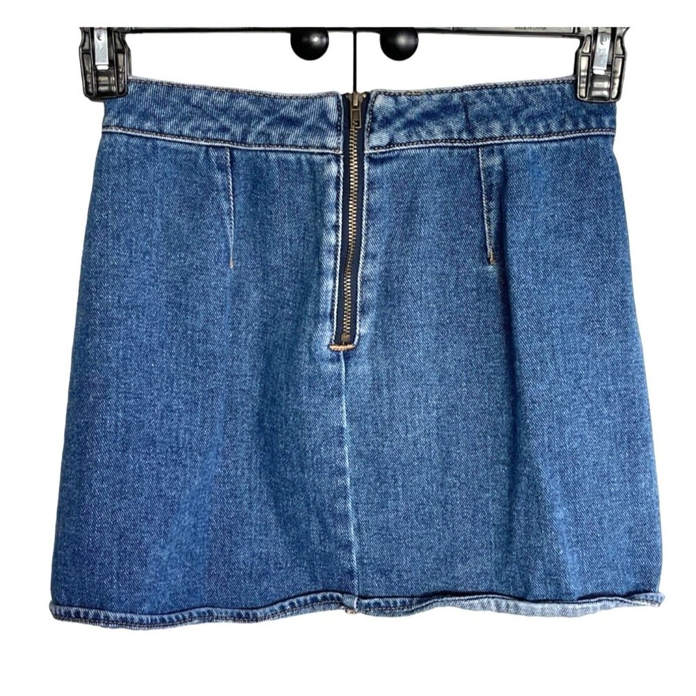 Pacsun Blue Denim Mini Skirt Zipper 23 XS - Picture 3 of 7